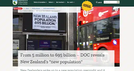 exemple de communication en Nouvelle Zélande 